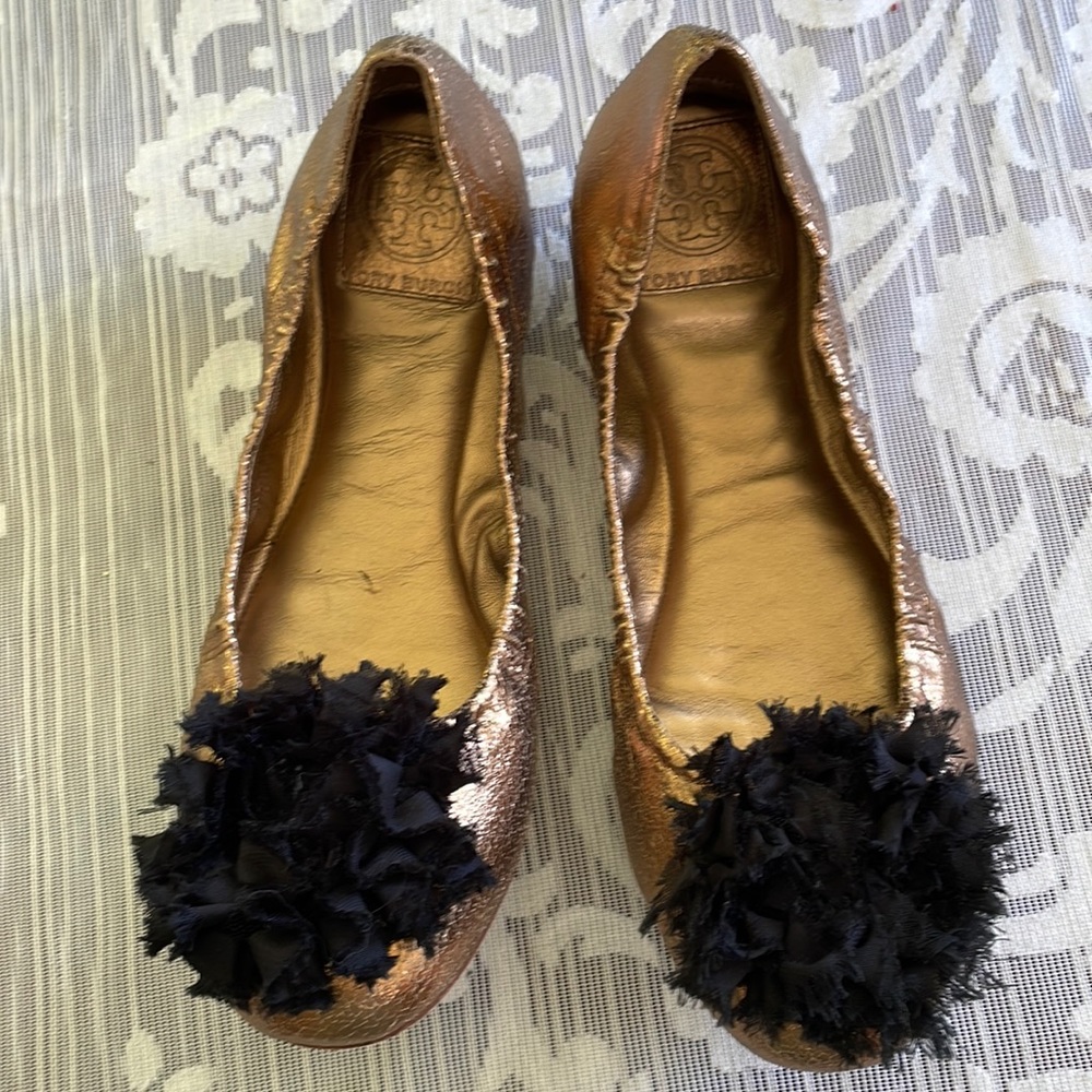 Tory Burch Metallic leather ballet flats (sz 9)